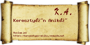 Keresztyén Anikó névjegykártya