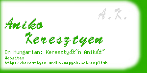 aniko keresztyen business card